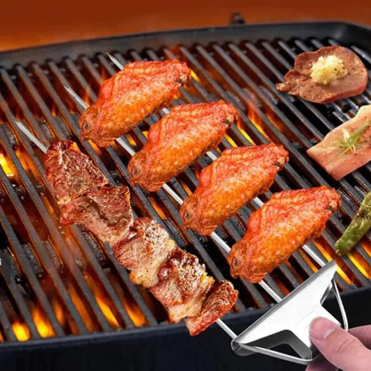 GrillMaster | Roestvrijstalen BBQ Vork met Halfautomatische Draaifunctie