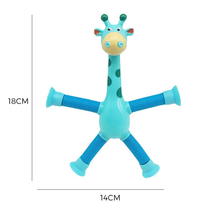 Flexibele Giraffe Speelgoed met Telescopische Zuignap - Perfect voor Kinderen!