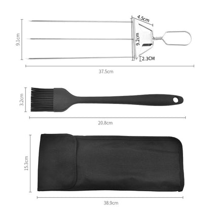 GrillMaster | Roestvrijstalen BBQ Vork met Halfautomatische Draaifunctie