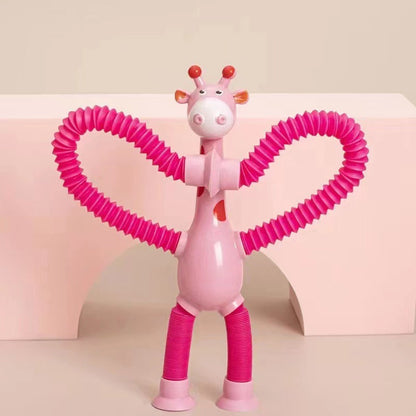 Flexibele Giraffe Speelgoed met Telescopische Zuignap - Perfect voor Kinderen!