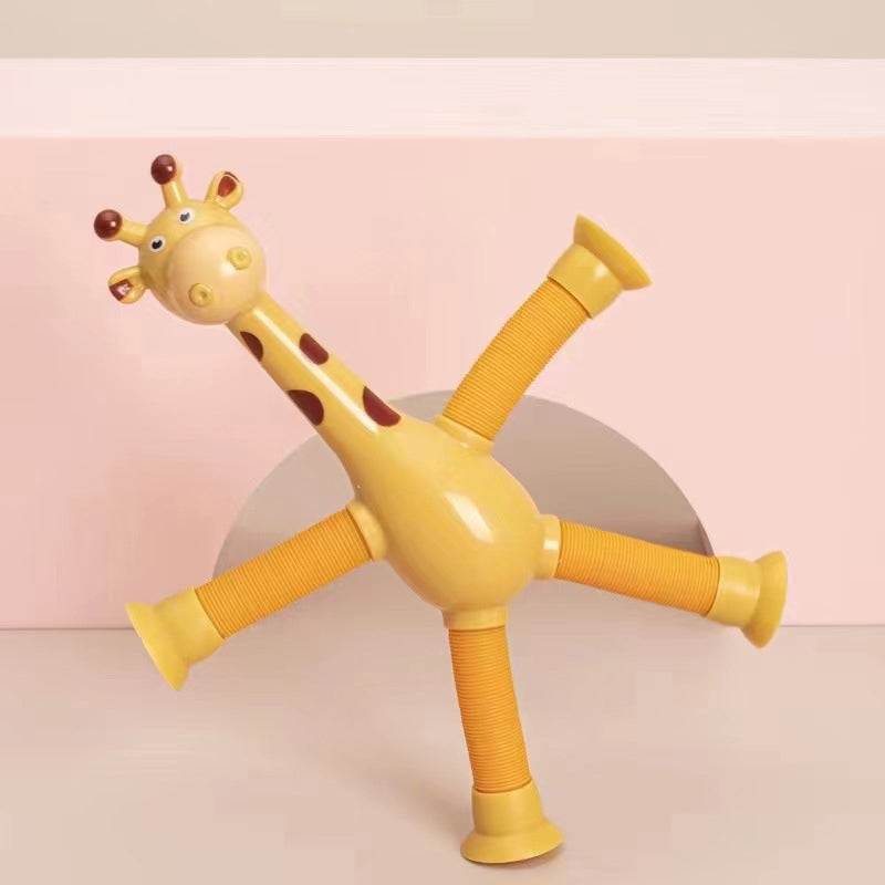 Flexibele Giraffe Speelgoed met Telescopische Zuignap - Perfect voor Kinderen!