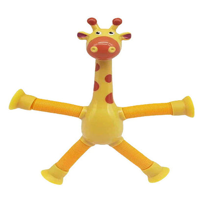 Flexibele Giraffe Speelgoed met Telescopische Zuignap - Perfect voor Kinderen!