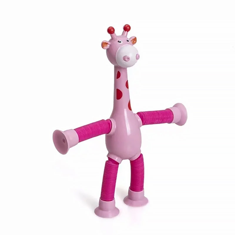 Flexibele Giraffe Speelgoed met Telescopische Zuignap - Perfect voor Kinderen!