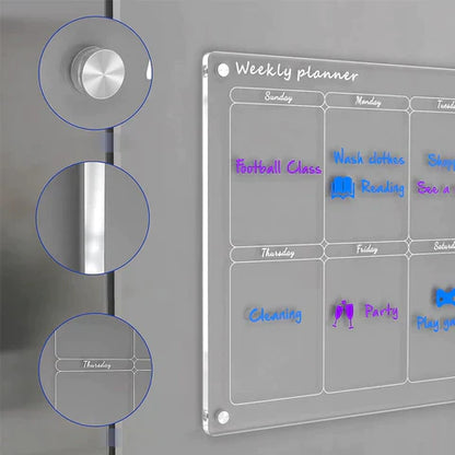 ClearView Magnetisch Kalenderbord | Perfecte Planner voor Thuis en Kantoor