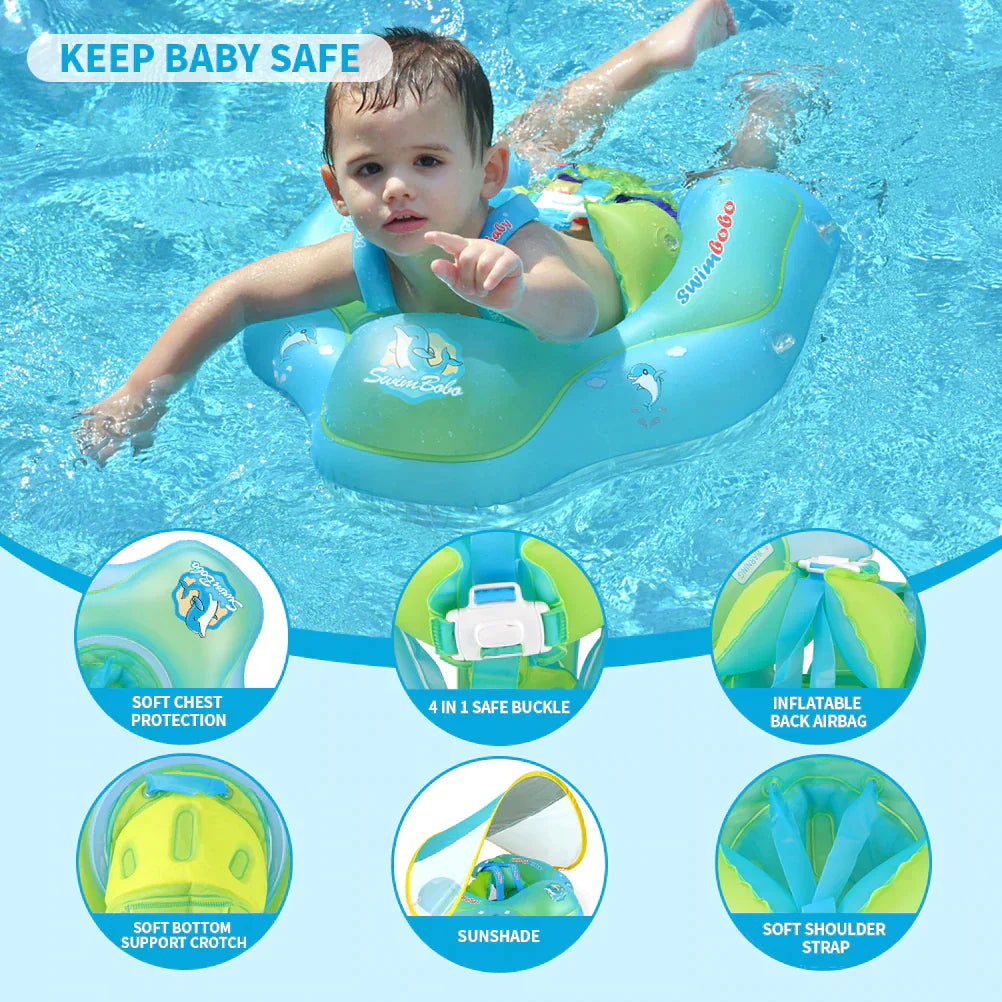 SunSafe Toddler Swim Ring | Beschermende Babyzwemring met Zonneklep