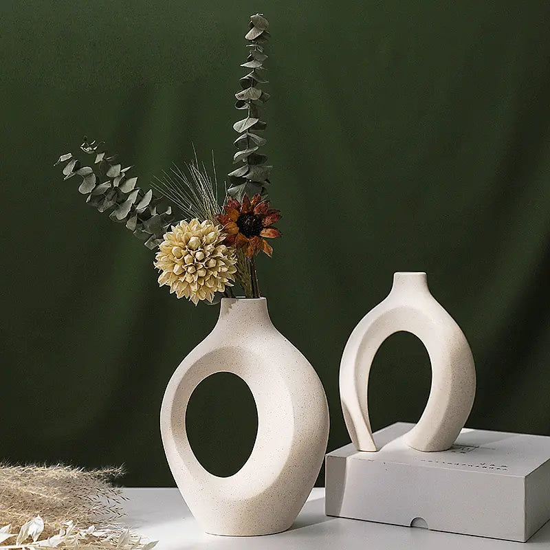 Nordic Harmony Vase | Scandinavische Keramische Interlock Vaas