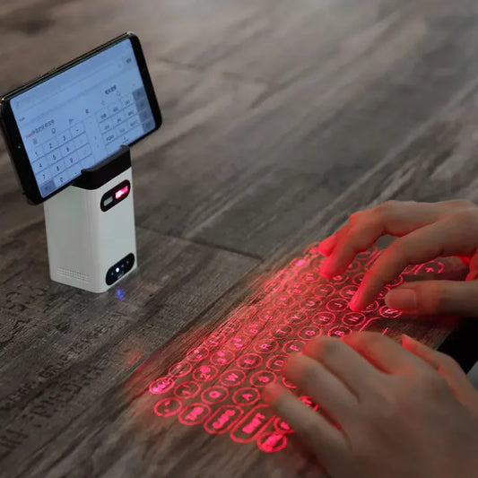 LaserType Pro | Draadloos Virtueel Laser Toetsenbord met Bluetooth voor Smartphone, Tablet en Laptop