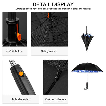 CoolBreeze UV-Parasol | Verfrissende UV-Parasol met Ventilator en Vernevelaar