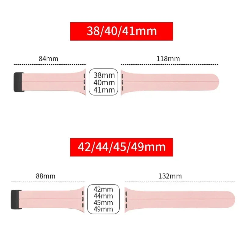 Magnetische Siliconen Band voor Apple Watch - Geschikt voor 38mm tot 49mm