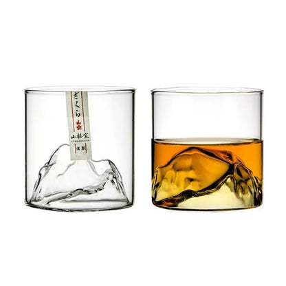 Mount Fuji Whiskey Glas | Luxe 3D Berg met Houten Doos