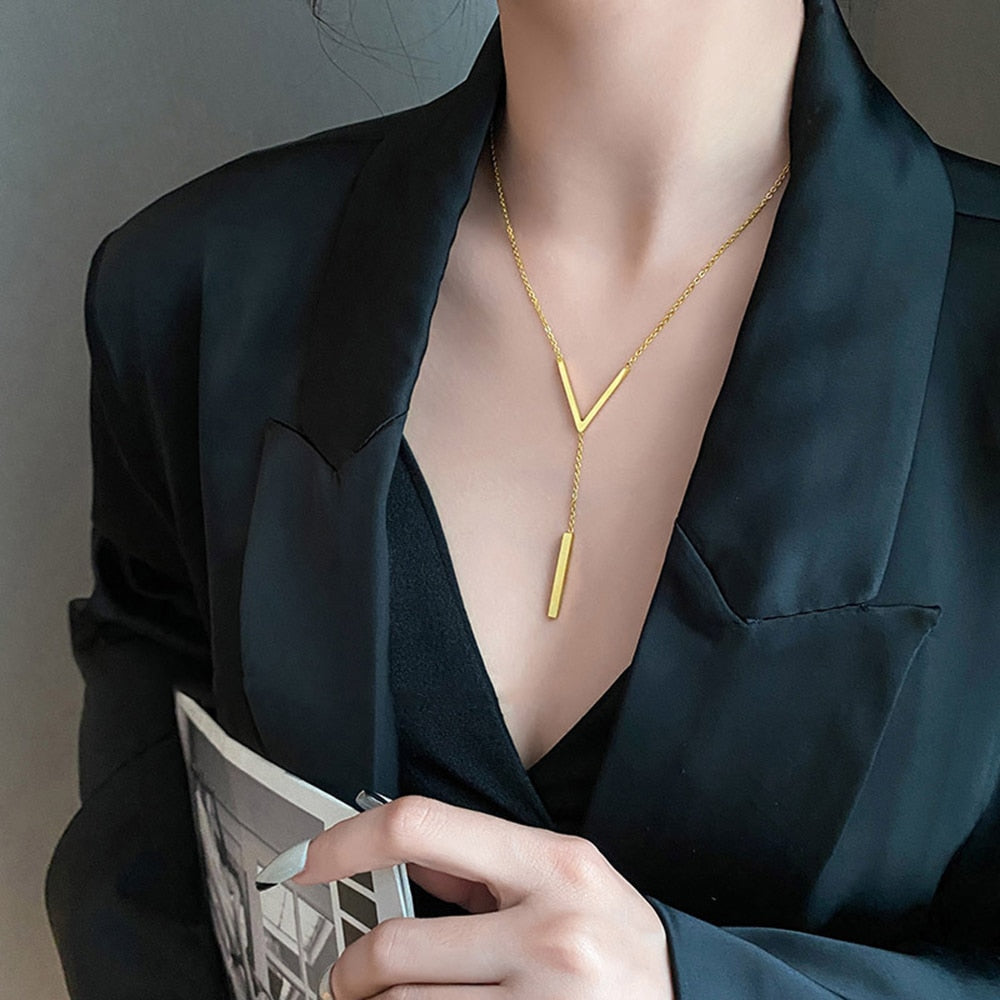 Lady Glam V-vormige Claviculair Ketting