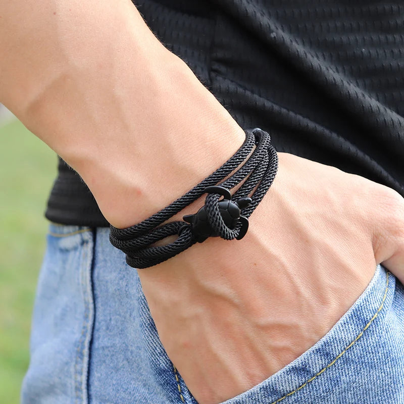 Turtle Armband | Verstelbare Touwarmband voor Mannen