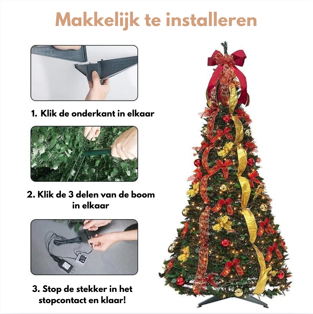 Magische Slimme Kerstboom met Handige Bediening – Eenvoudig en Feestelijk