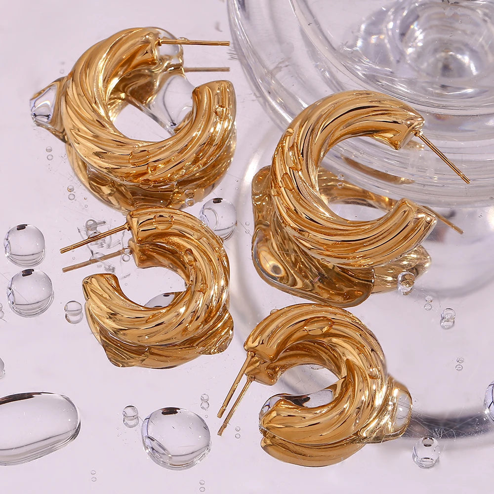 Gouden Chunky Hoops Oorbellen - Stijlvolle Statement Accessoires