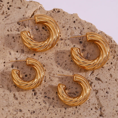 Gouden Chunky Hoops Oorbellen - Stijlvolle Statement Accessoires