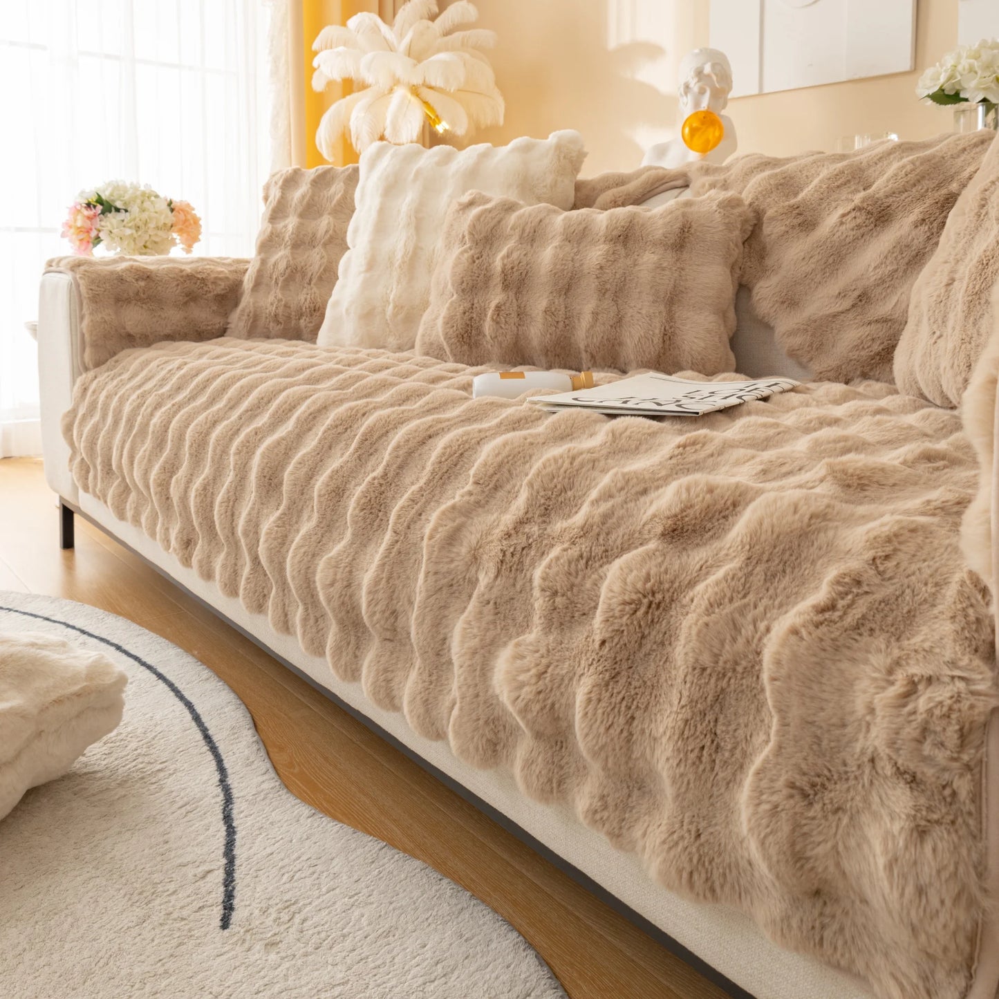 Luxueuze Plush Sofa Cover - Stijlvolle Bescherming en Comfort!