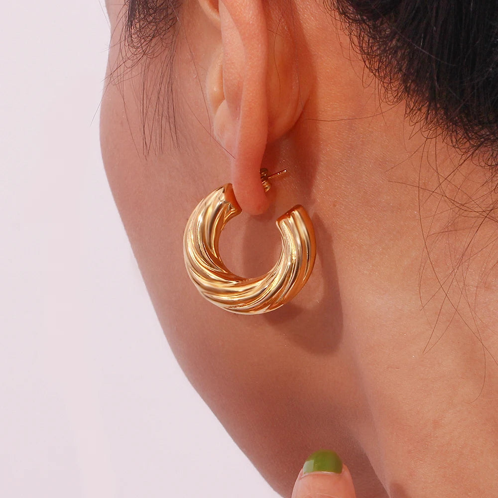 Gouden Chunky Hoops Oorbellen - Stijlvolle Statement Accessoires