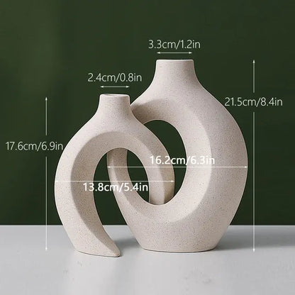 Nordic Harmony Vase | Scandinavische Keramische Interlock Vaas